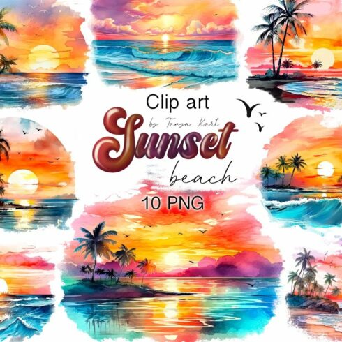 Sunset Beach Png Clipart - 10 Png cover image.