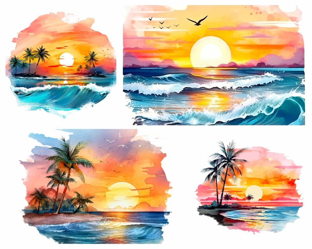 Sunset Beach Png Clipart - 10 Png – MasterBundles