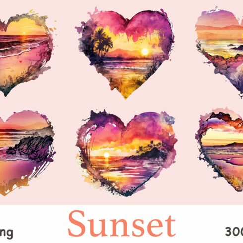 Sunset Landscape Clipart cover image.