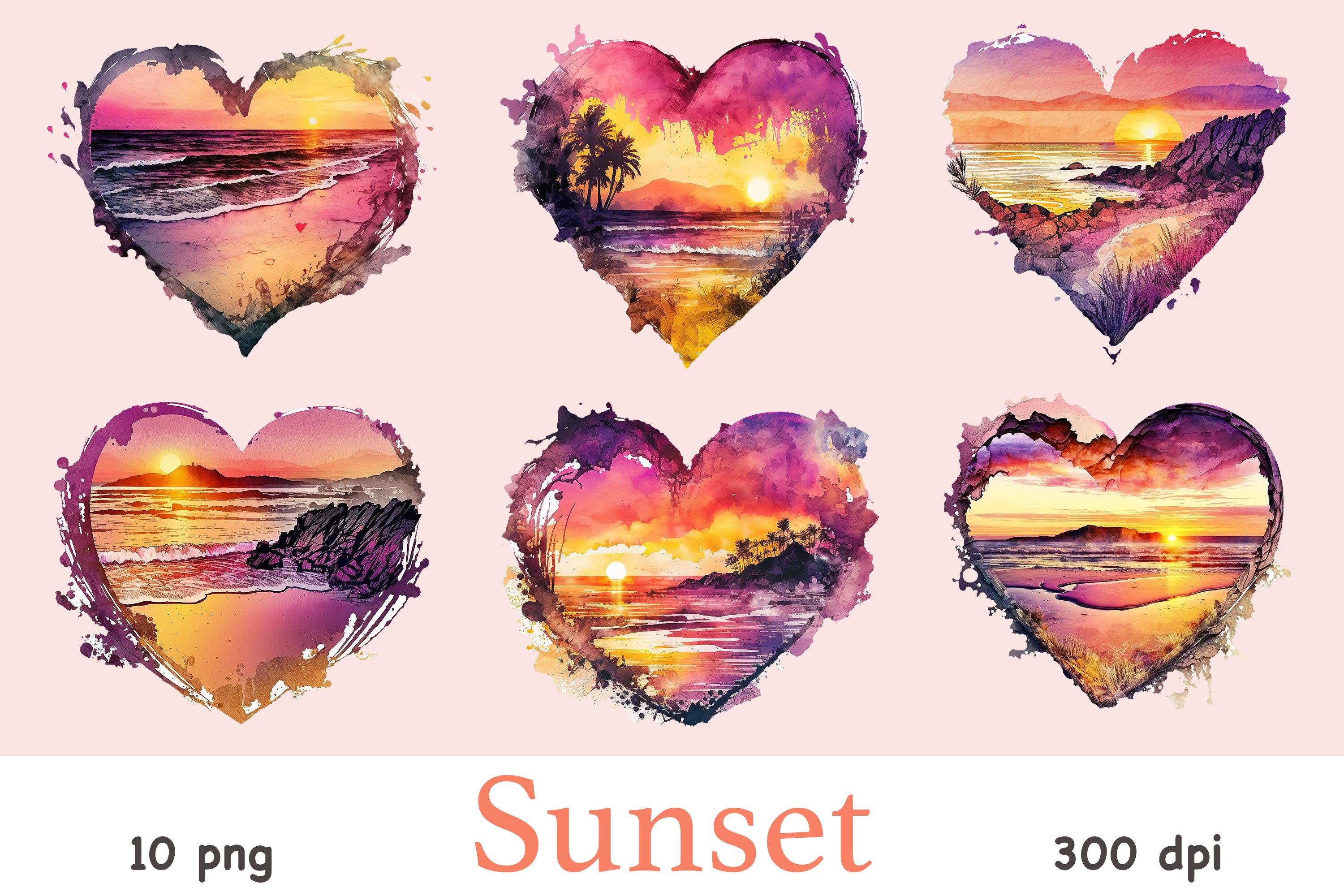 Sunset Landscape Clipart cover image.