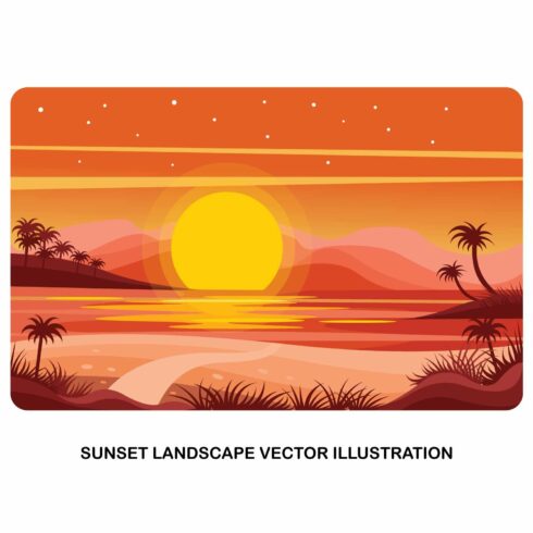 Sunset Landscape Vector Illustration cover image.