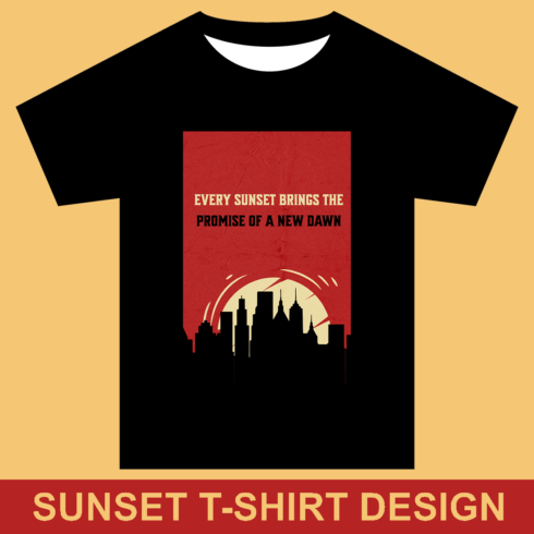 Sunset T-shirt design cover image.