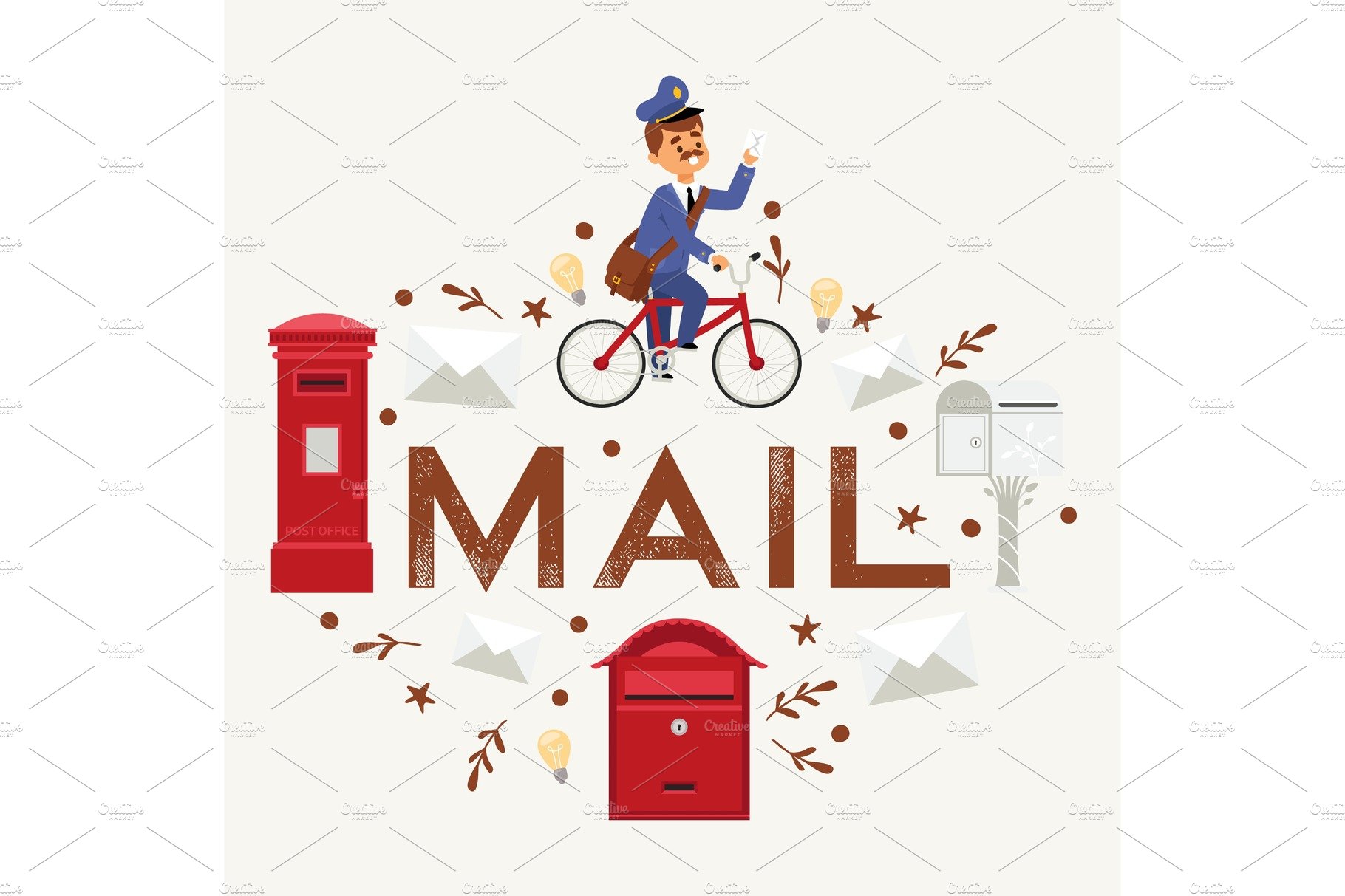 Mail box envelope postman cover image.