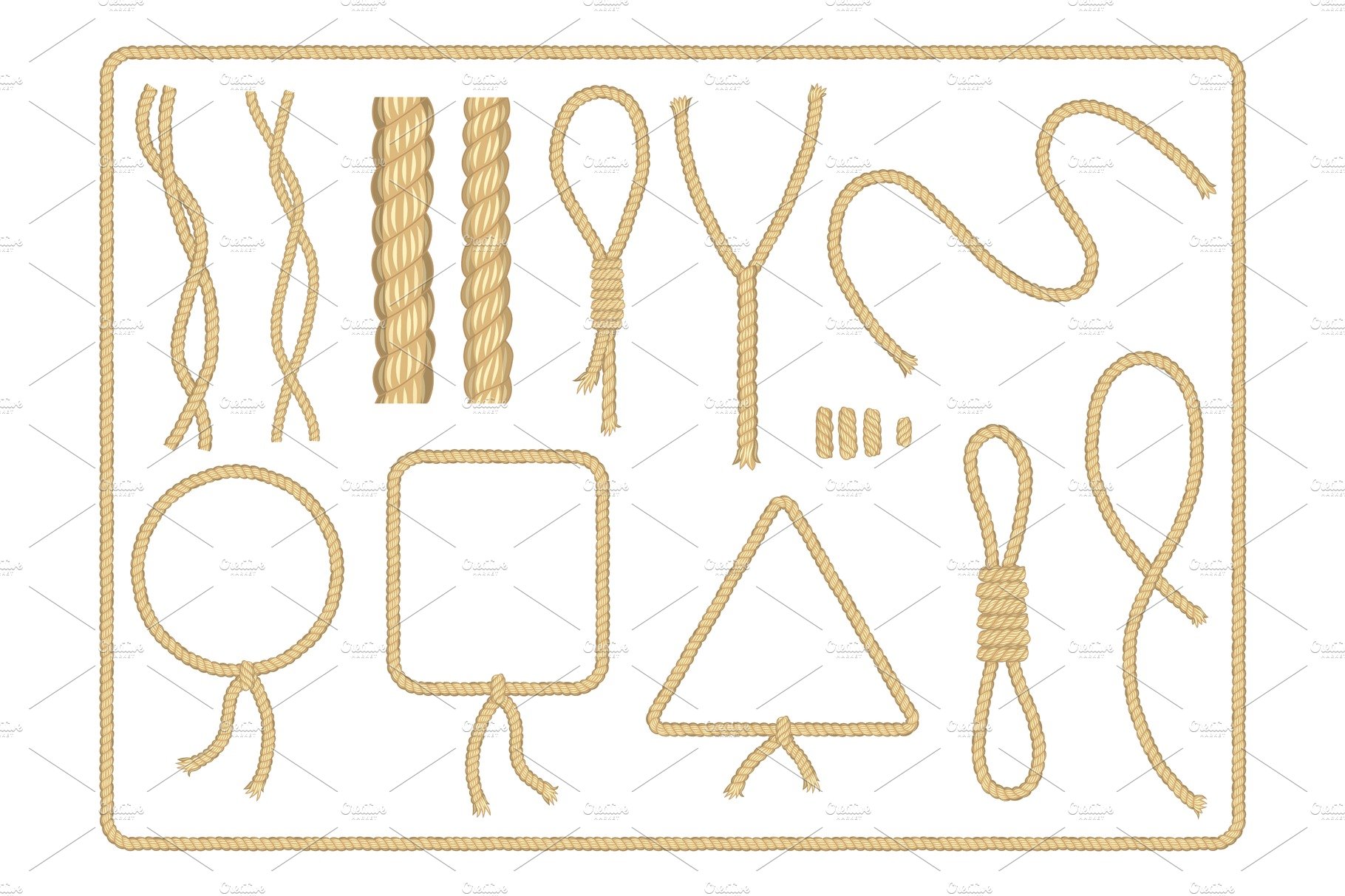 Collection of ropes. Curved cover image.