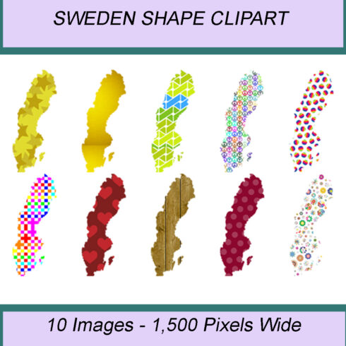 SWEDEN SHAPE CLIPART ICONS cover image.