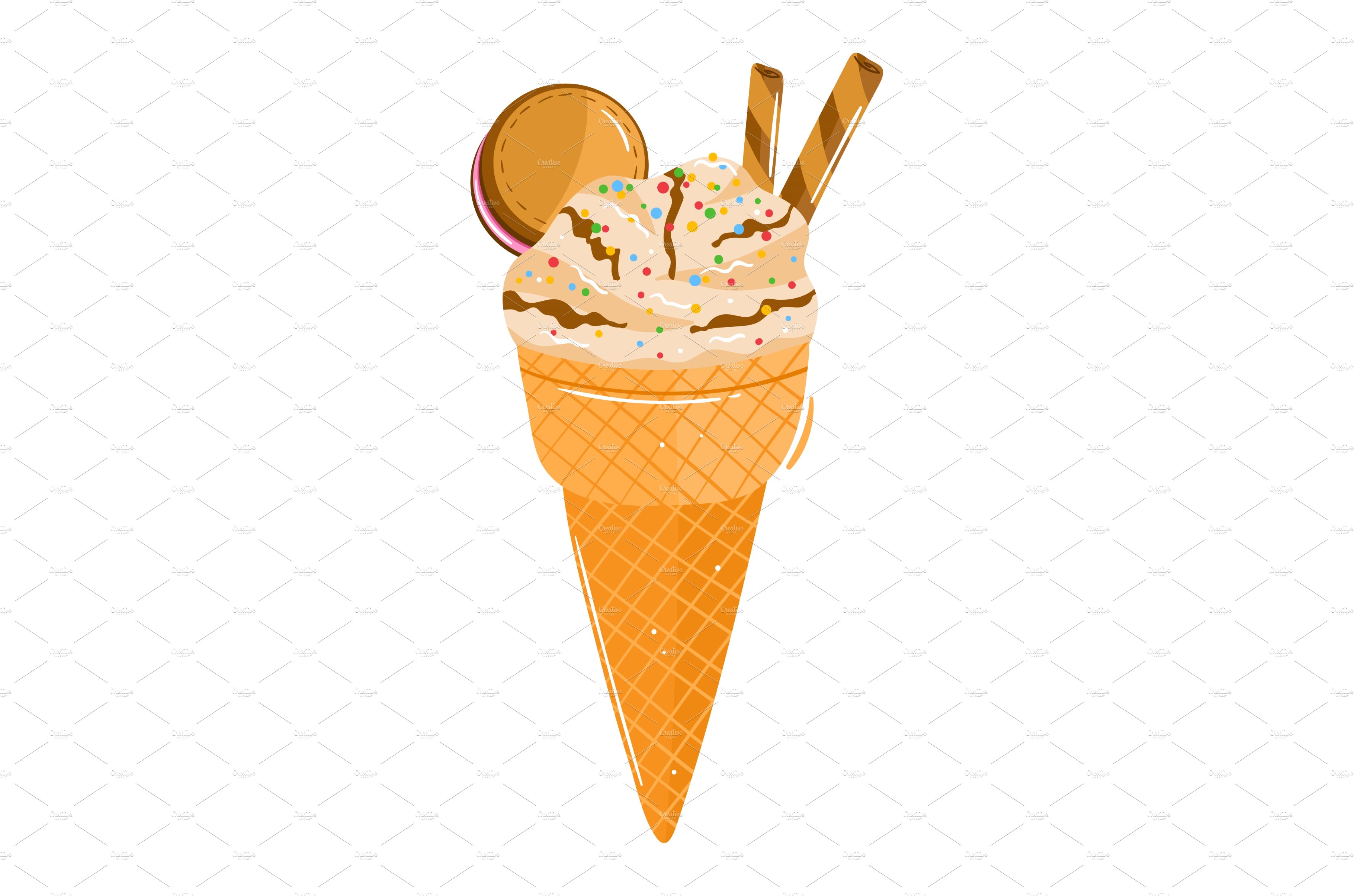Sweet ice-cream cone, summer dessert cover image.