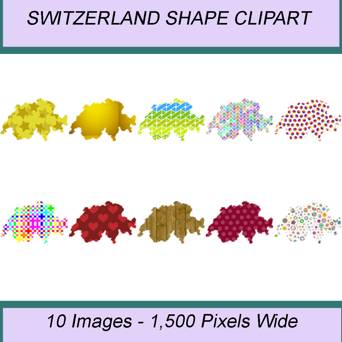 SWITZERLAND SHAPE CLIPART ICONS cover image.