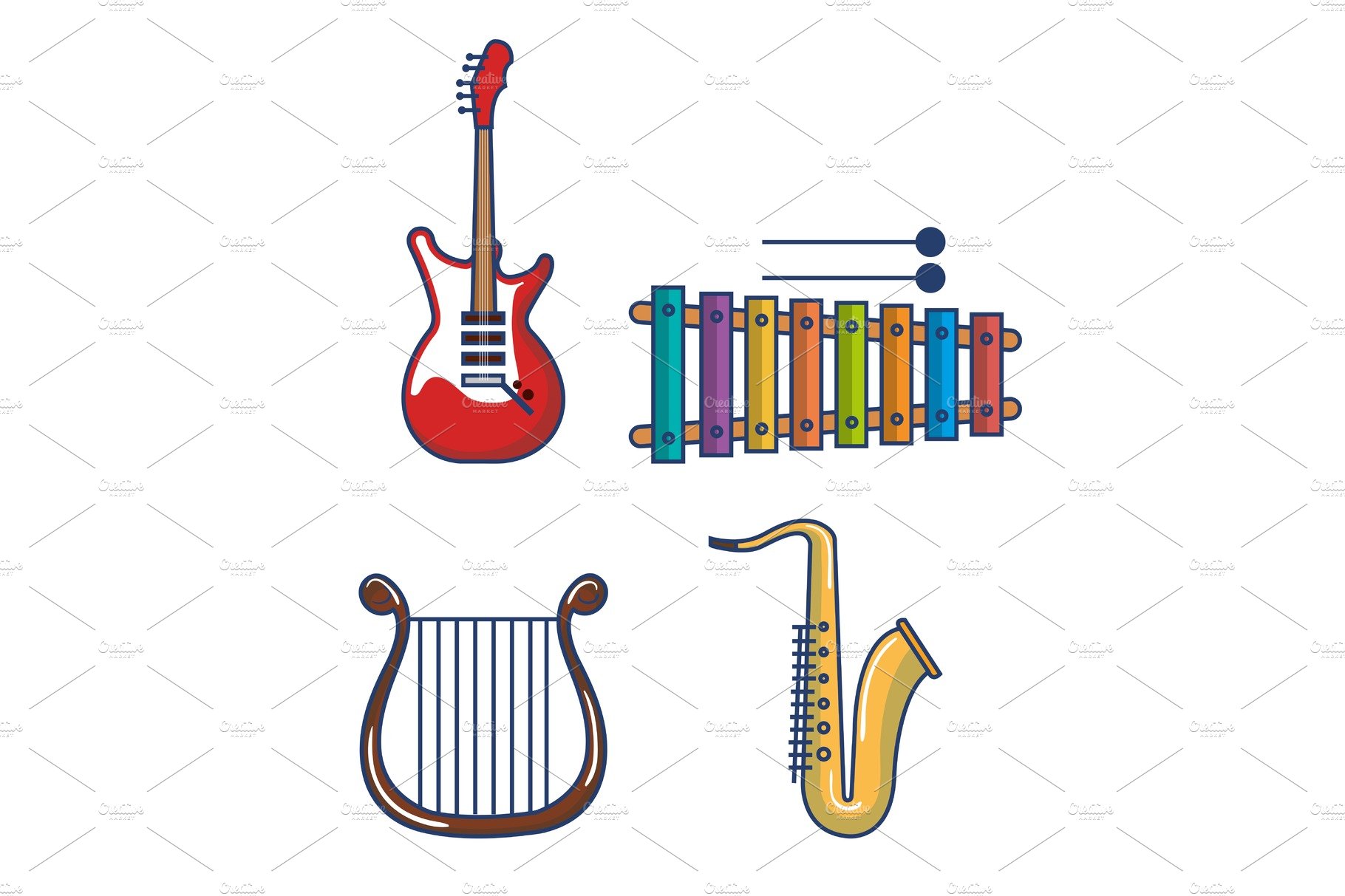 Music instruments design cover image.