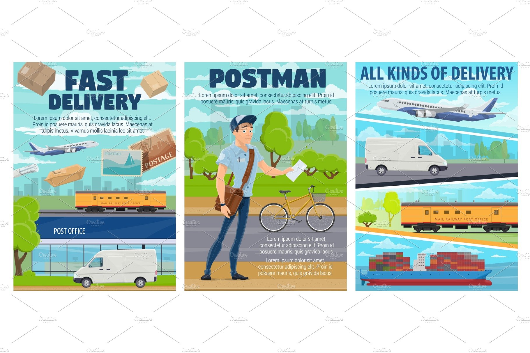 Post office, mail delivery, postman cover image.