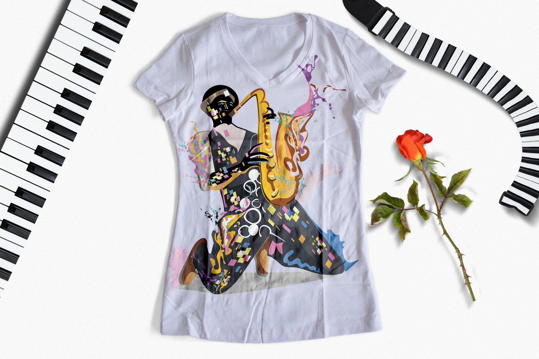 t shirt and music rose scene 500