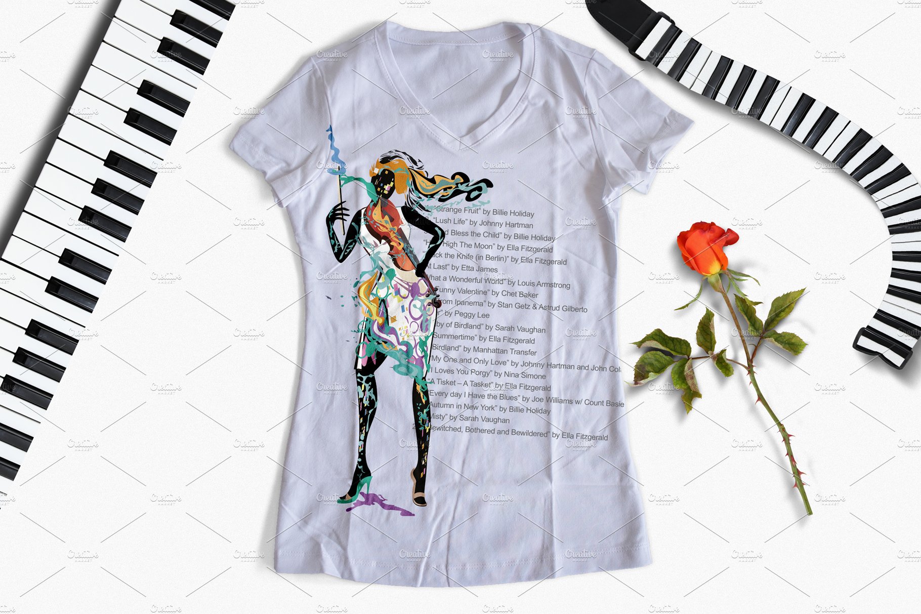 t shirt and music rose scene1 260