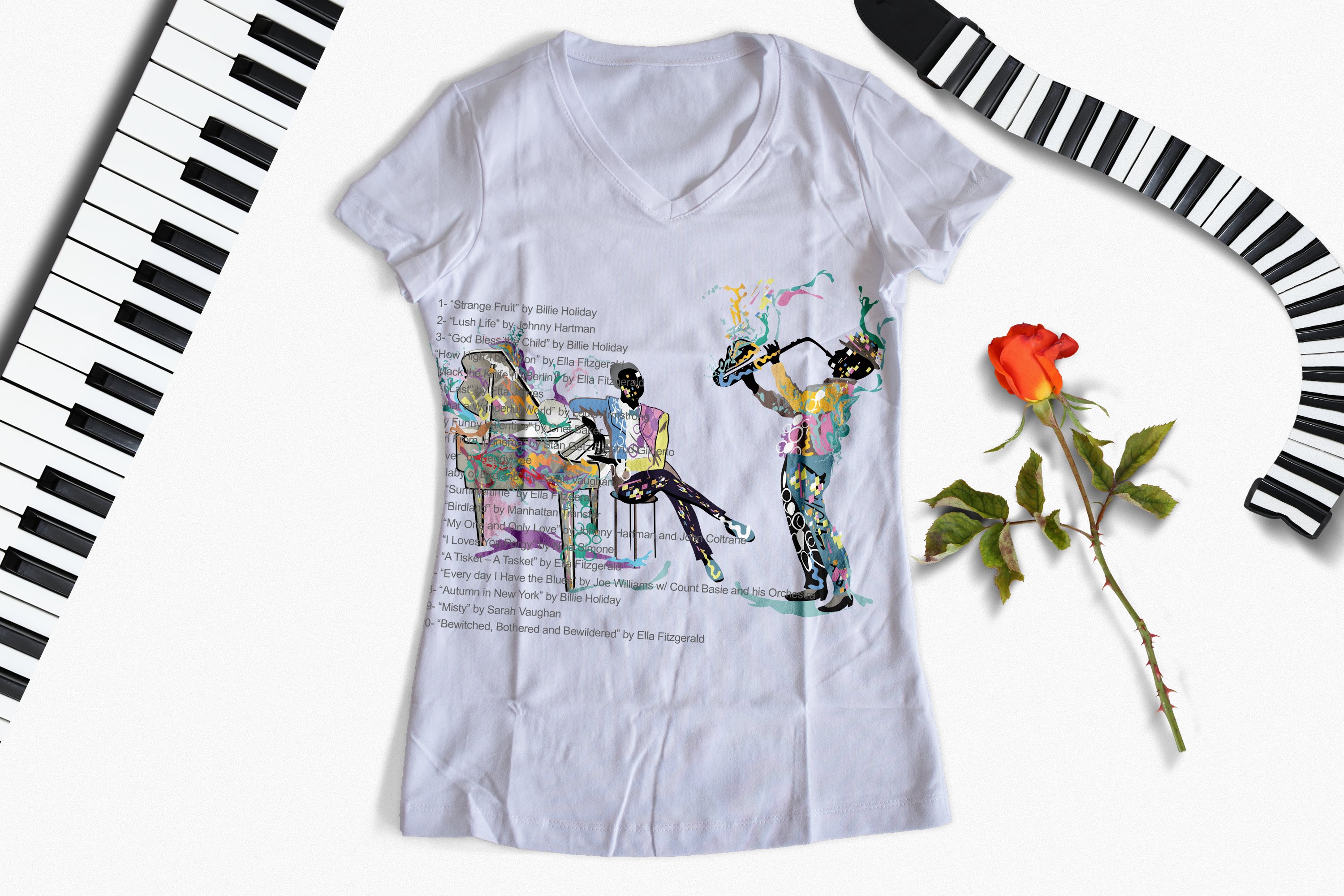 t shirt and music rose scened 6