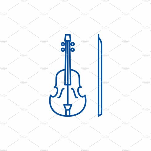 Violin line icon concept. Violin cover image.