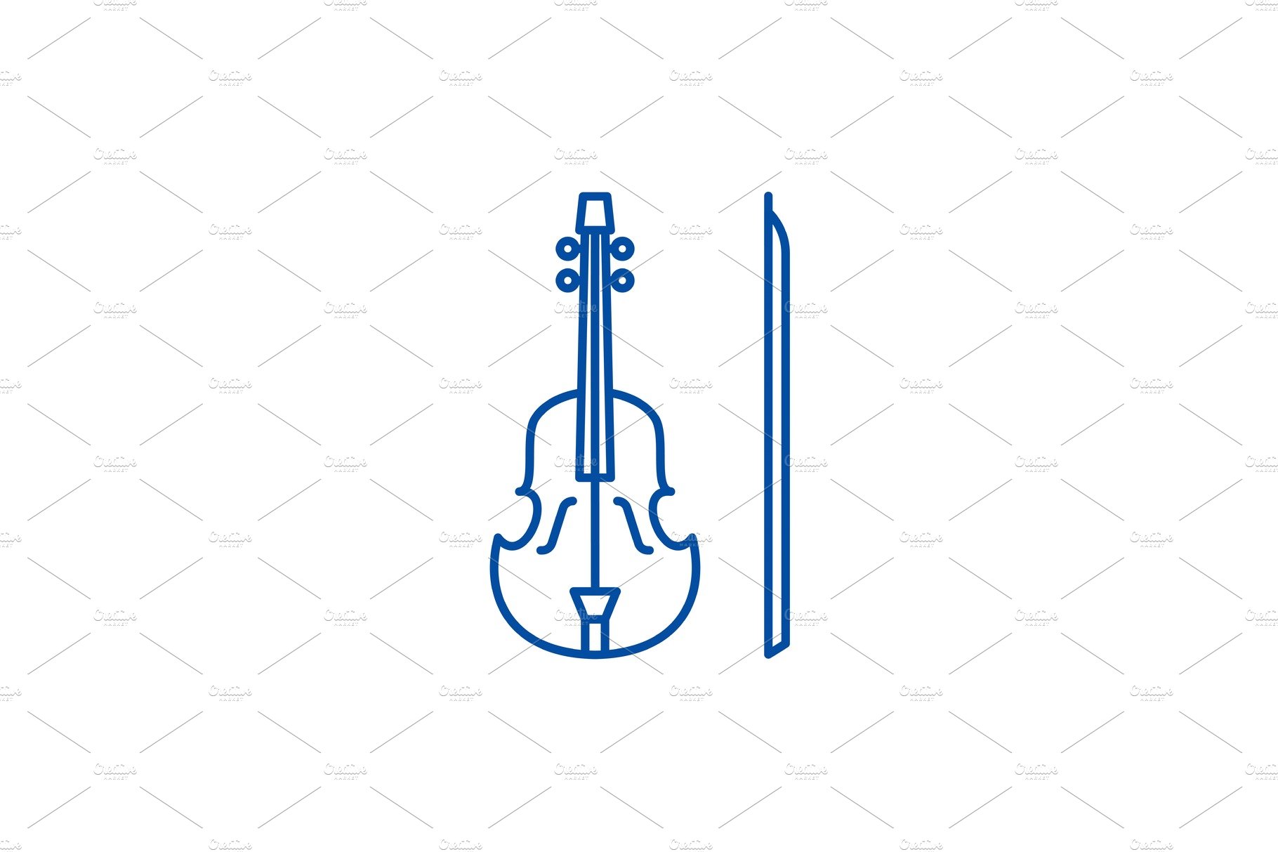 Violin line icon concept. Violin cover image.