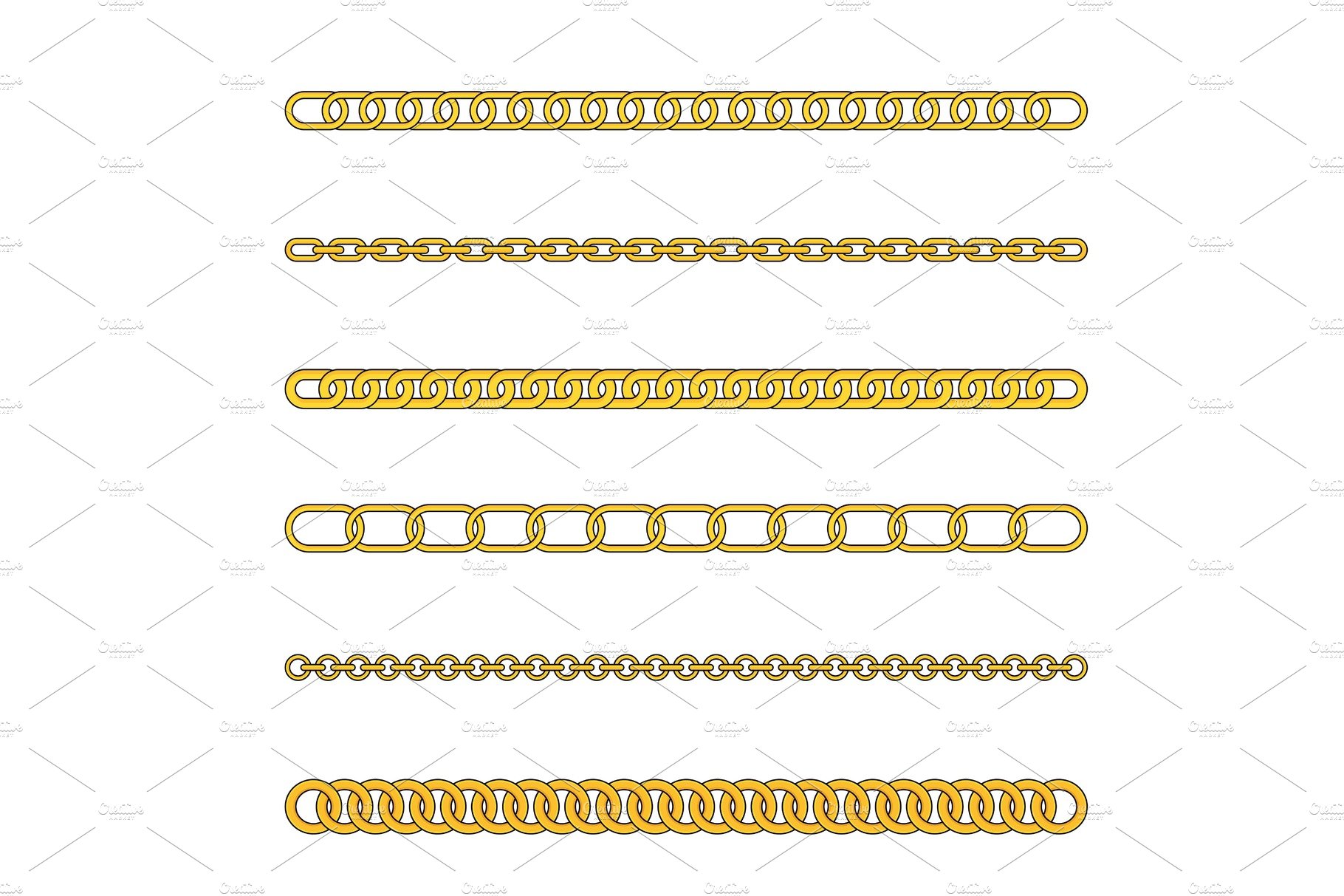 Gold chains with different weaving cover image.