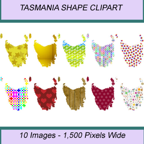 TASMANIA SHAPE CLIPART ICONS cover image.