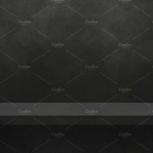 Empty shelf on a black concrete wall. Background template. Horiz cover image.
