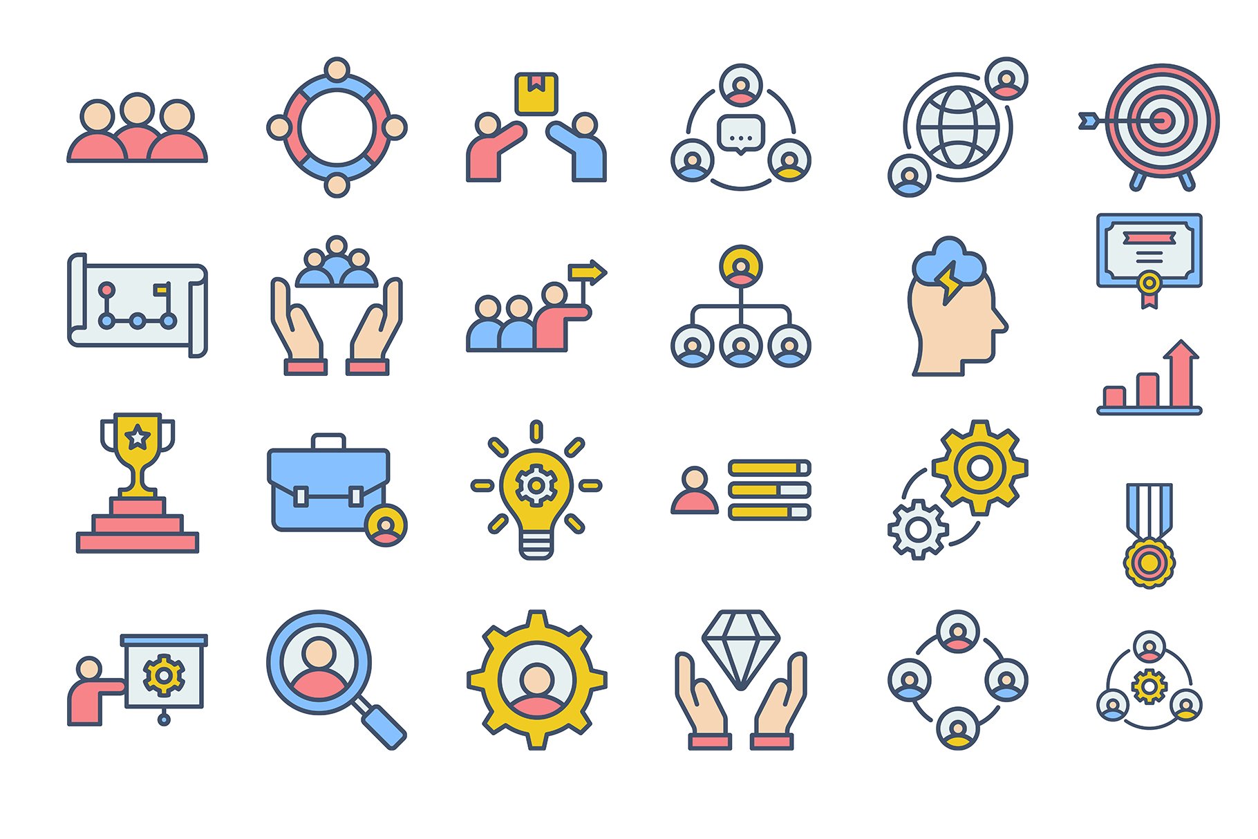 Teamwork Icons 3 Styles preview image.