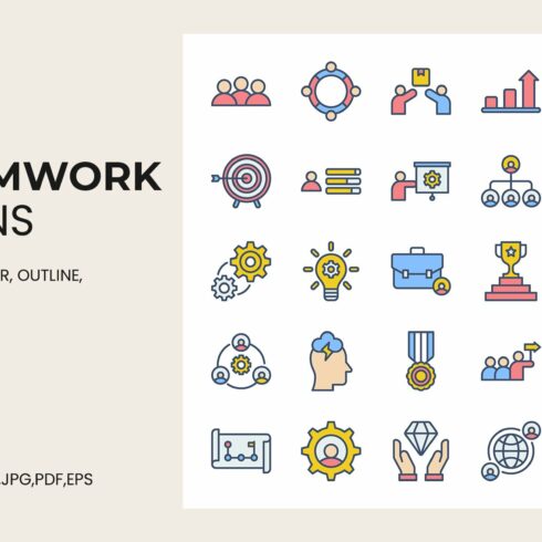 Teamwork Icons 3 Styles cover image.