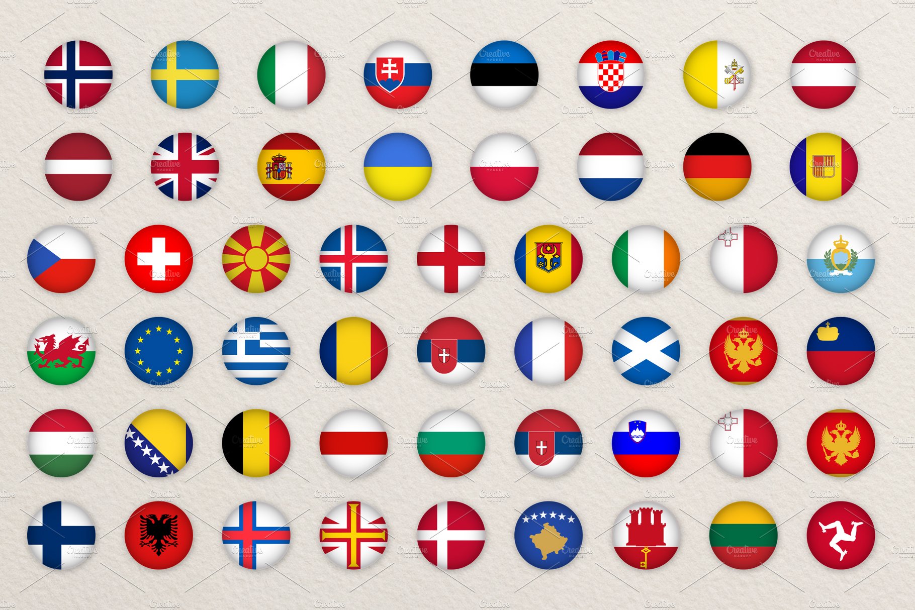 Europe Flag Icons | Circled Flags preview image.