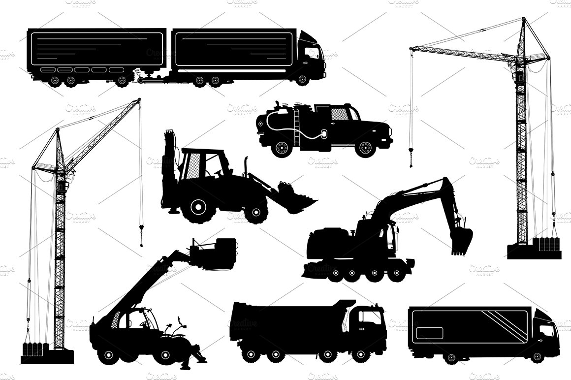 Construction machines isolated cover image.