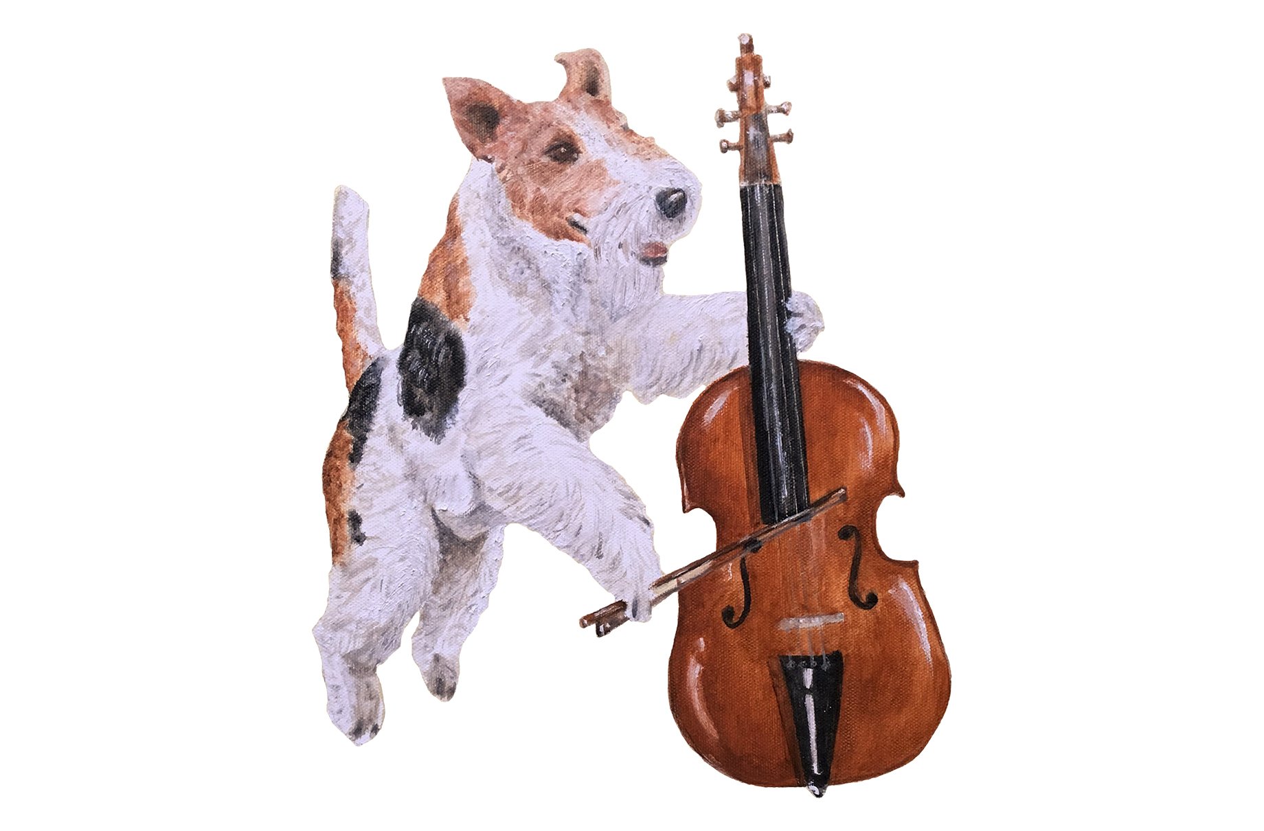 terrier playing double bass 382