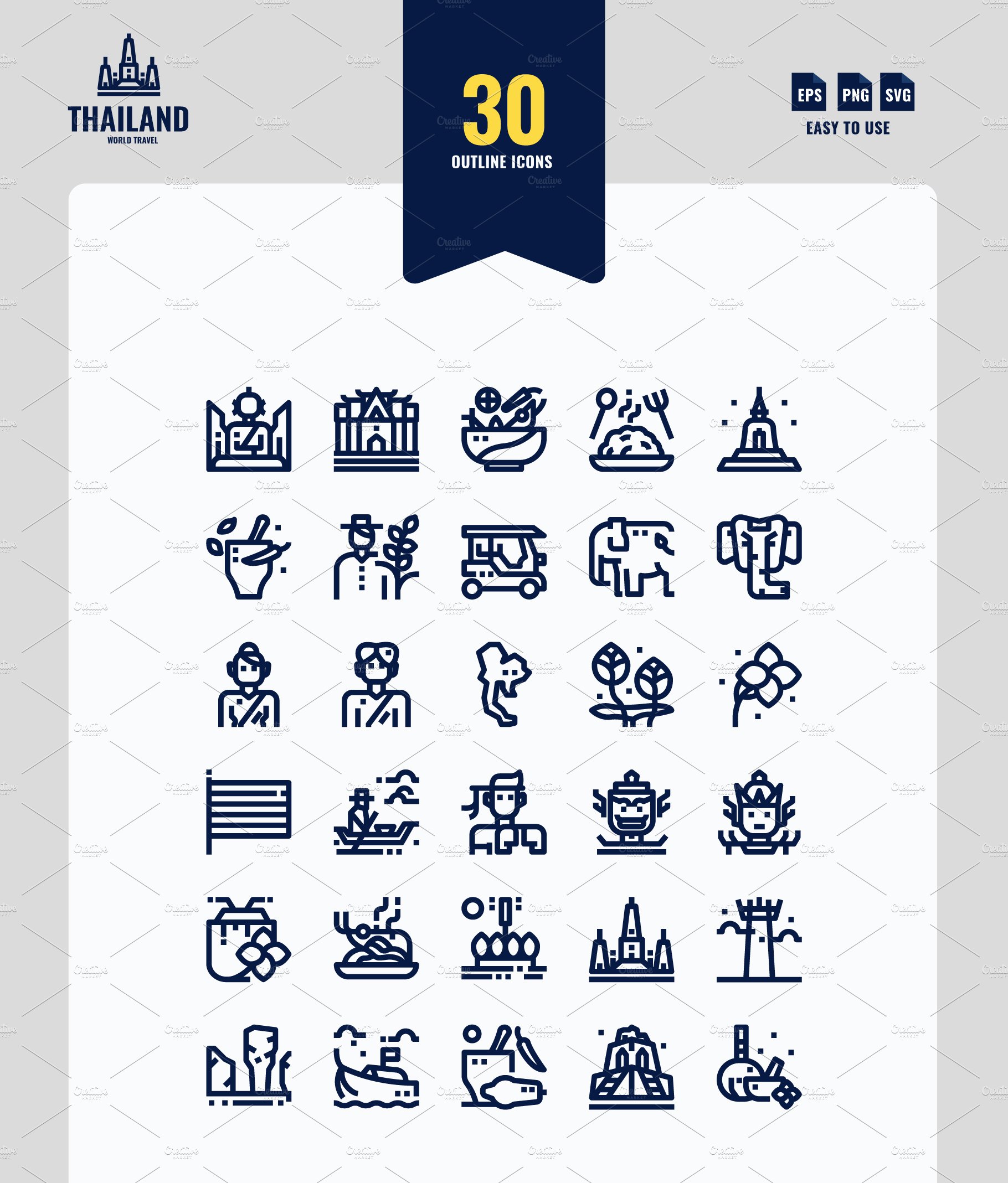 Thailand 90 Icons preview image.