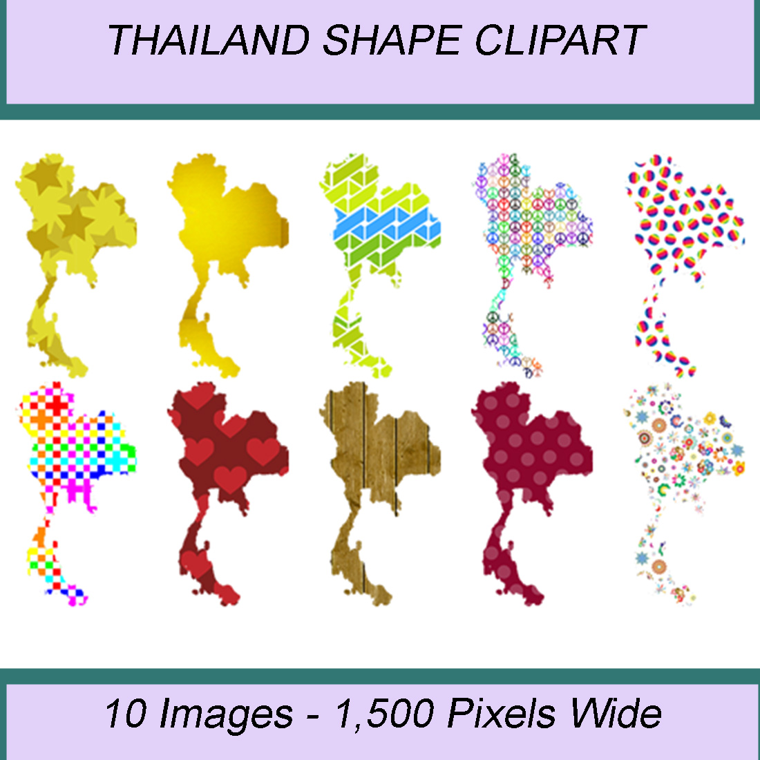 THAILAND SHAPE CLIPART ICONS cover image.