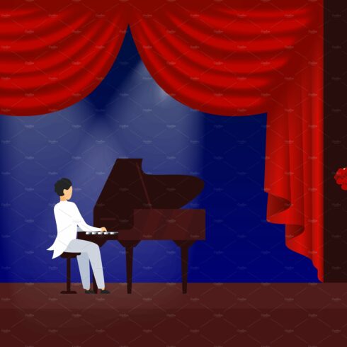 Piano man, stage theater cover image.