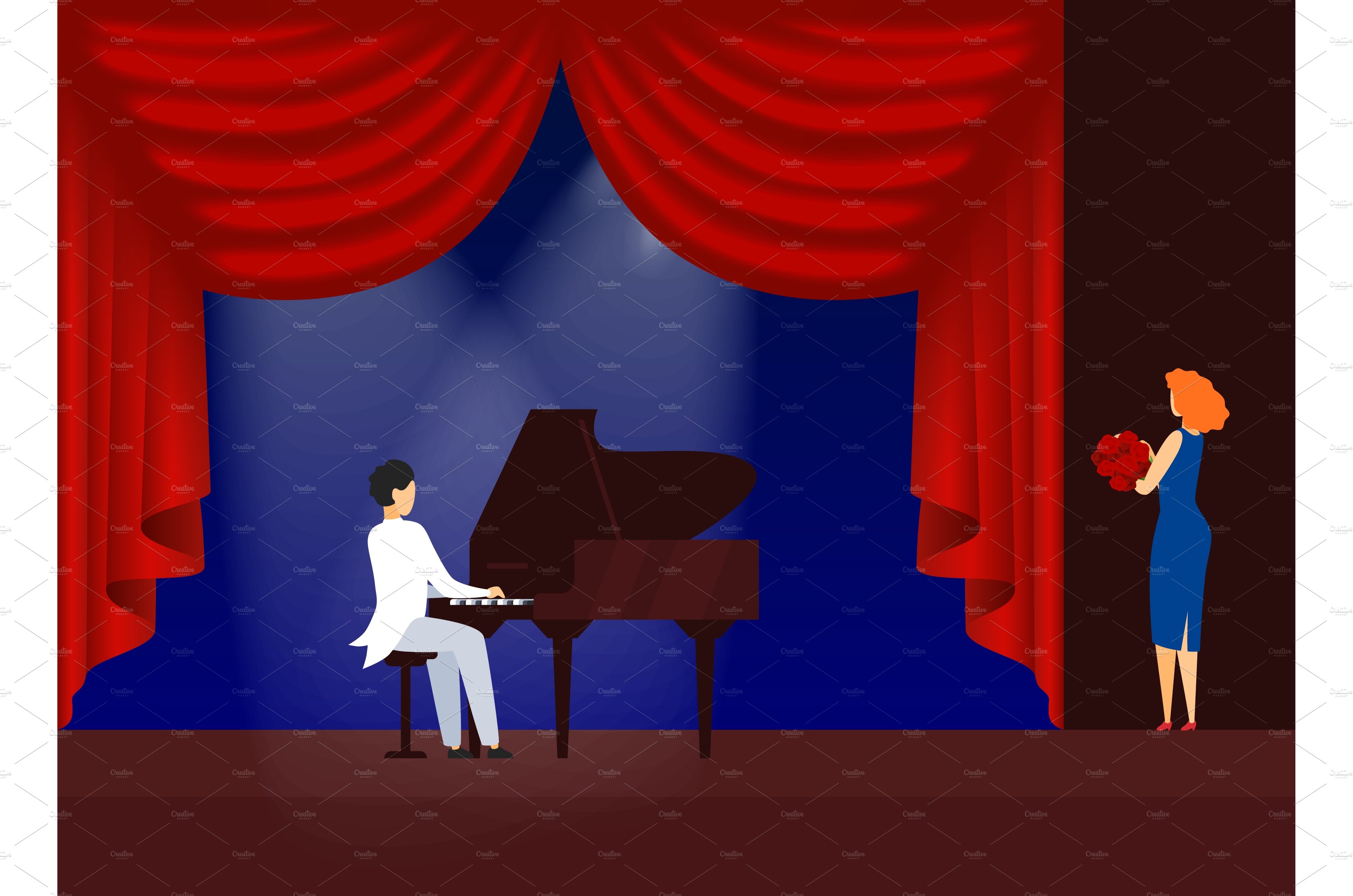 Piano man, stage theater cover image.