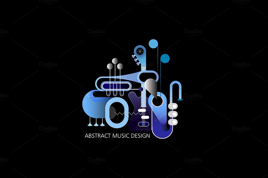 three music designs on a black 3 cm 725
