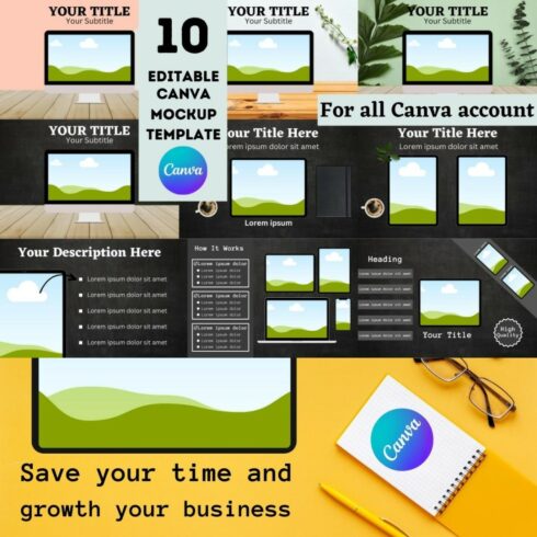 Editable Products Canva Mockup Template cover image.