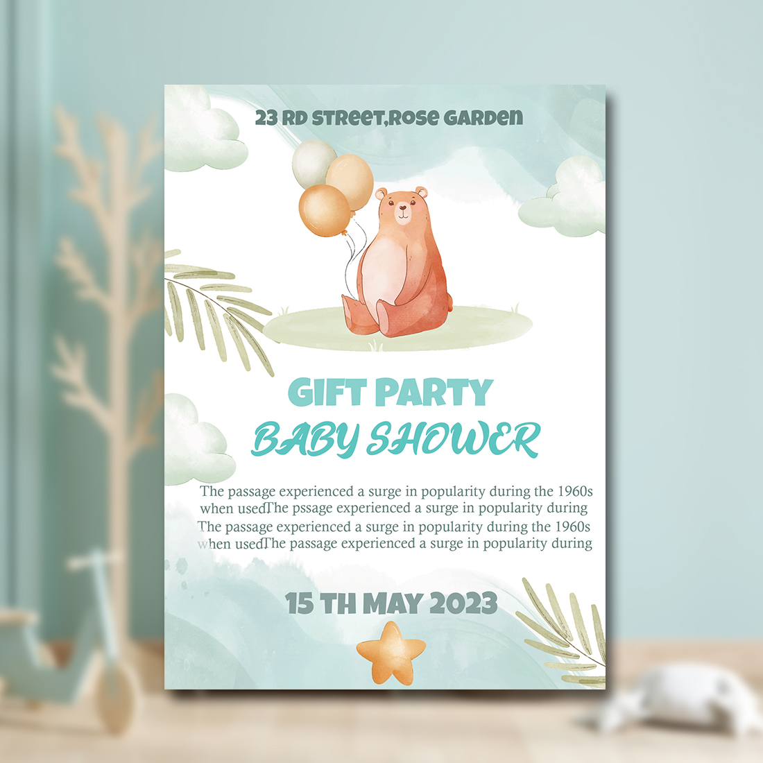 baby shower invitation cover image.
