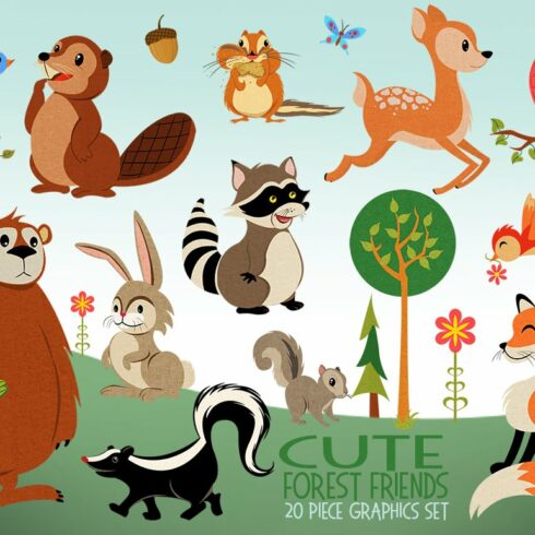 Woodland Animals Illustrated Graphic cover image.