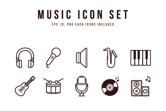 Music Icon Set preview image.
