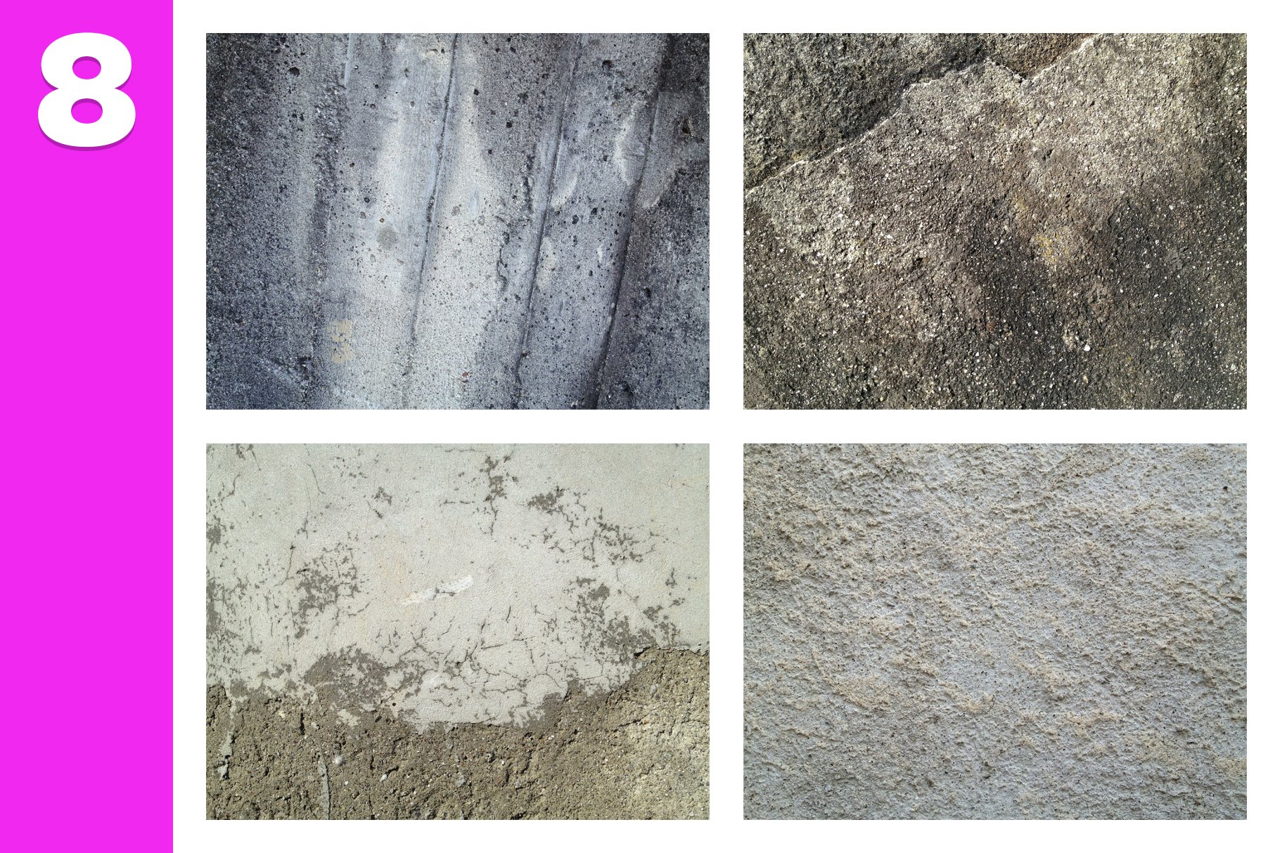 8 Concrete Textures preview image.