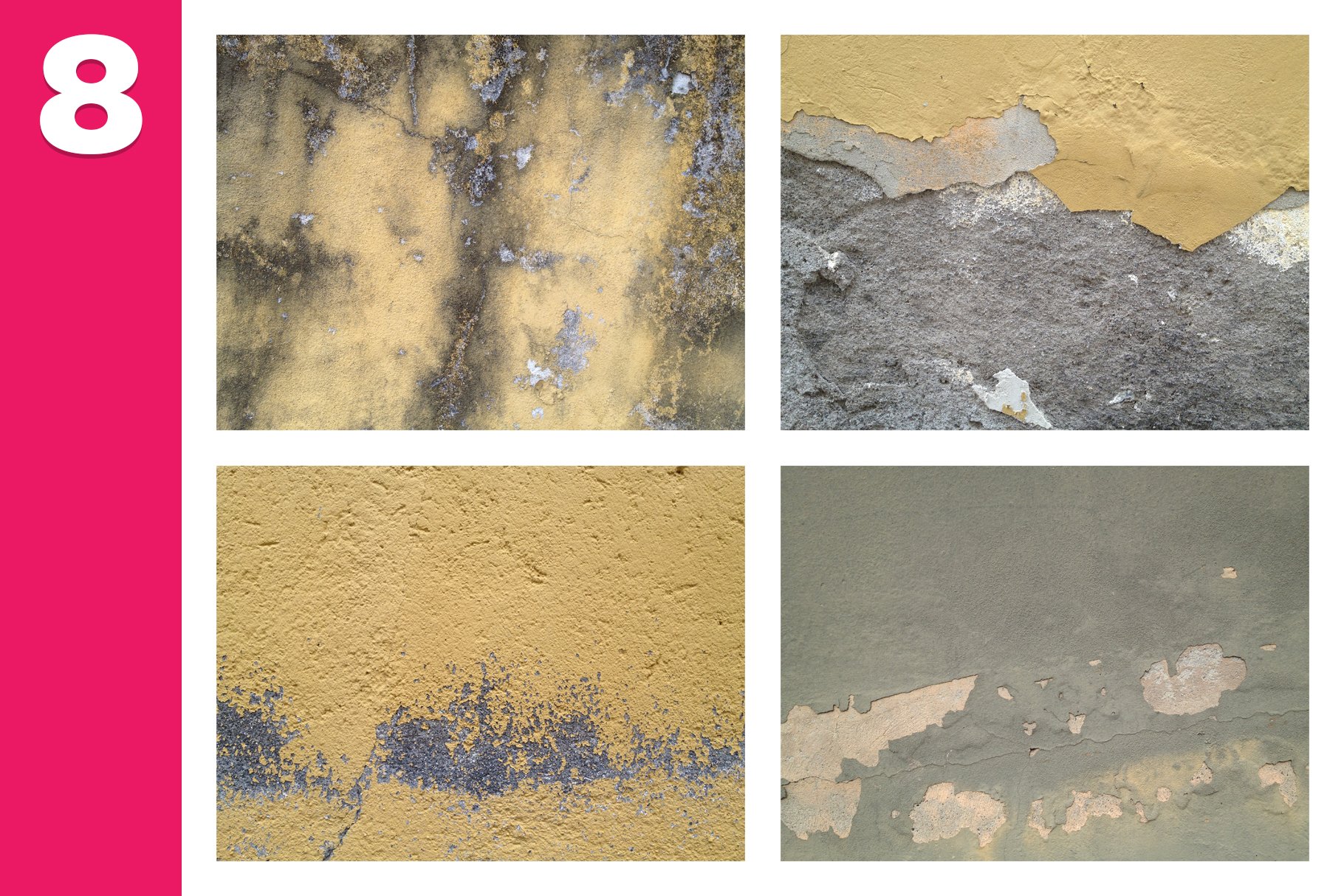 8 Grunge Textures preview image.