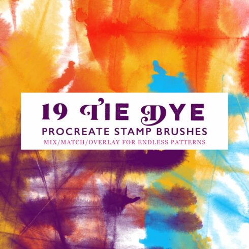 Procreate Tie Dye Stamp Brushes cover image.