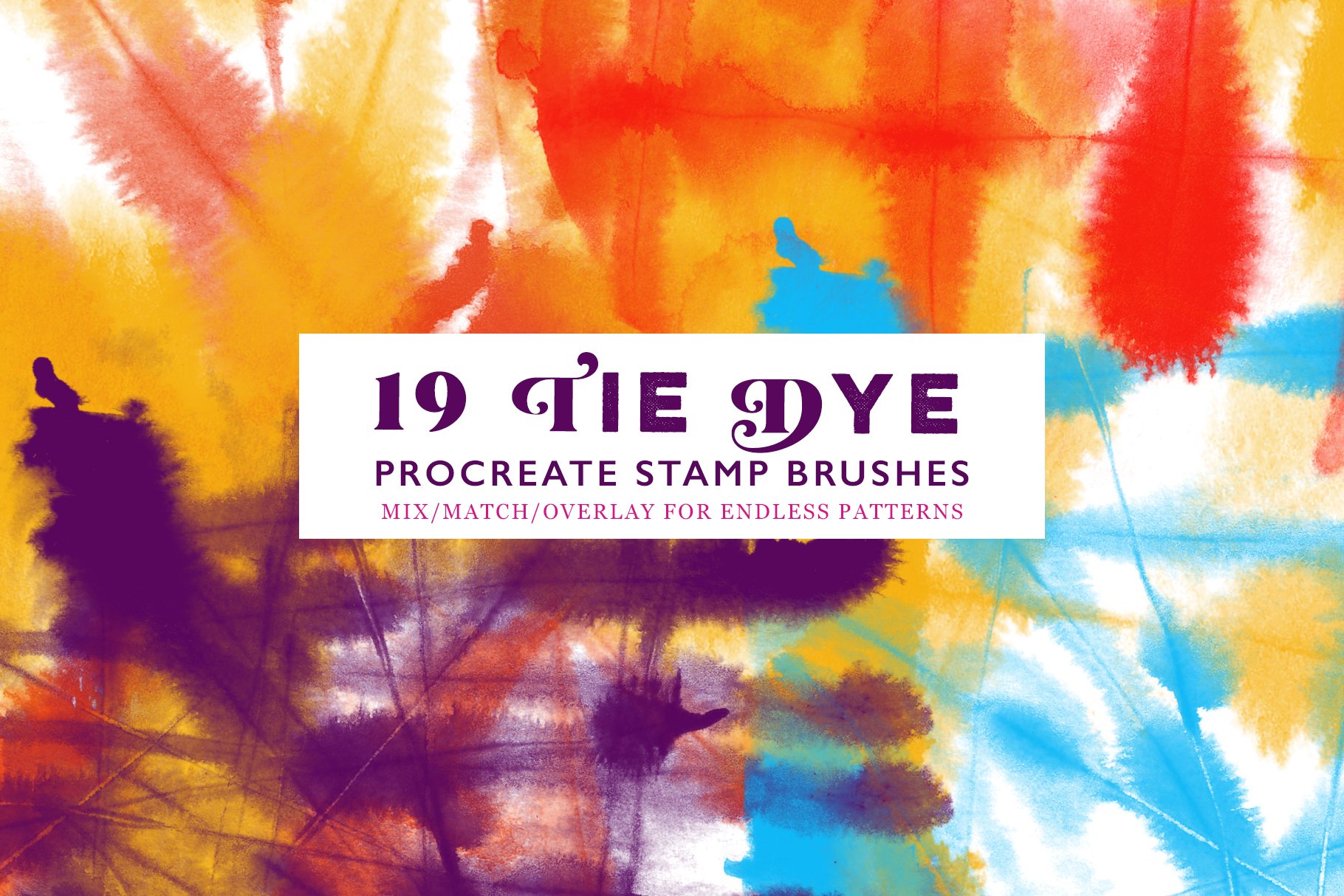 Procreate Tie Dye Stamp Brushes cover image.