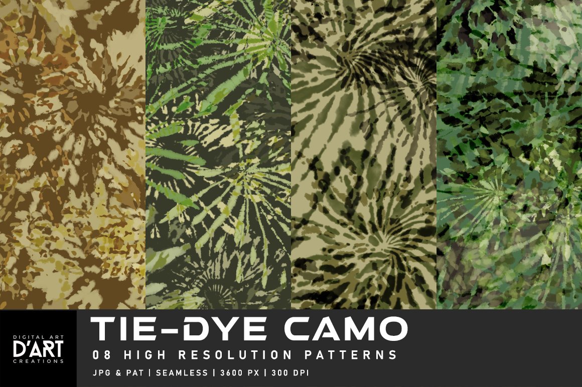 Tye die camouflage patterns