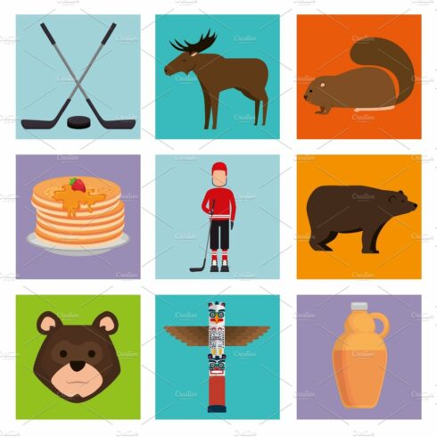 canadian culture set icons cover image.