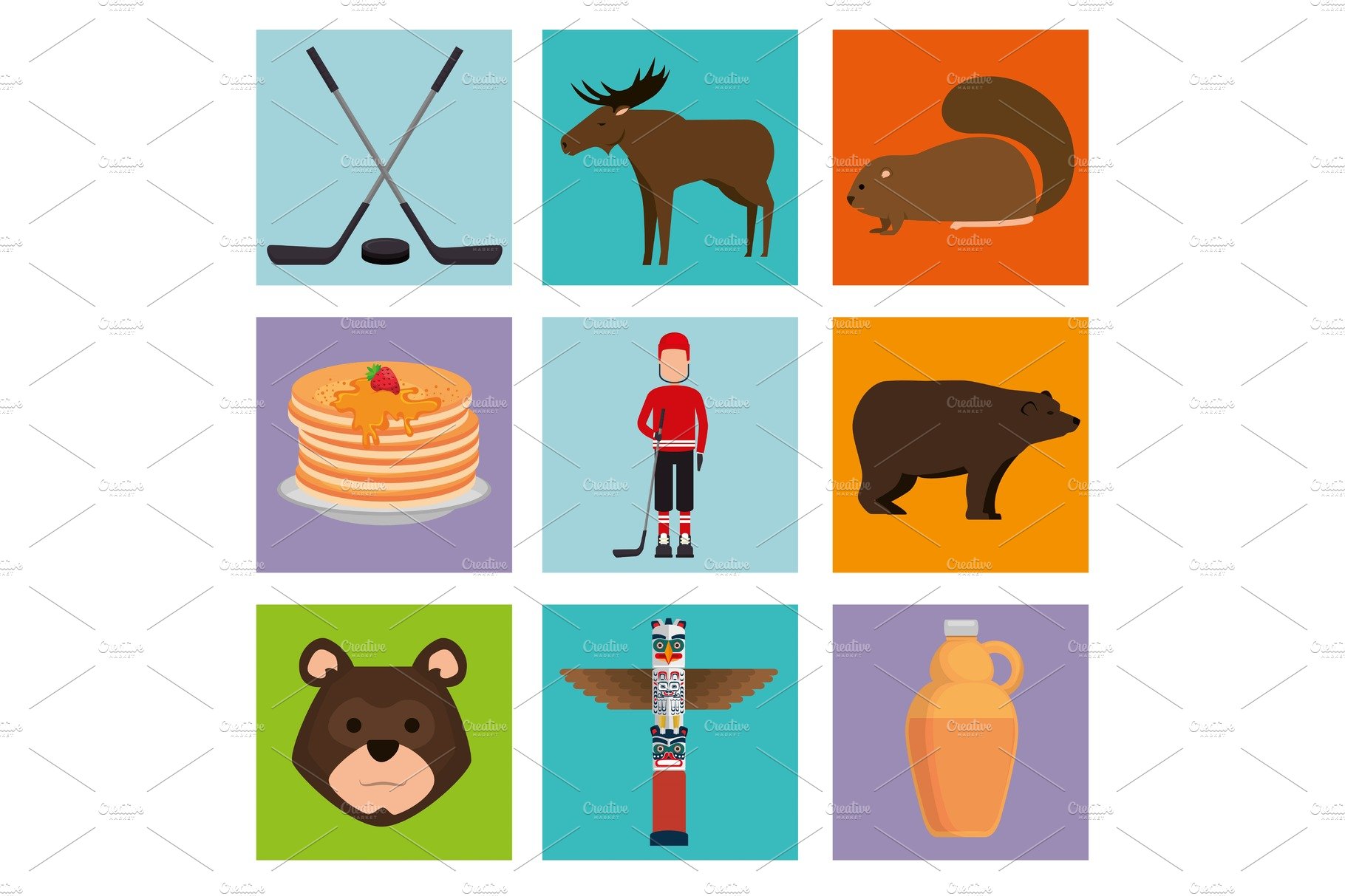 canadian culture set icons cover image.