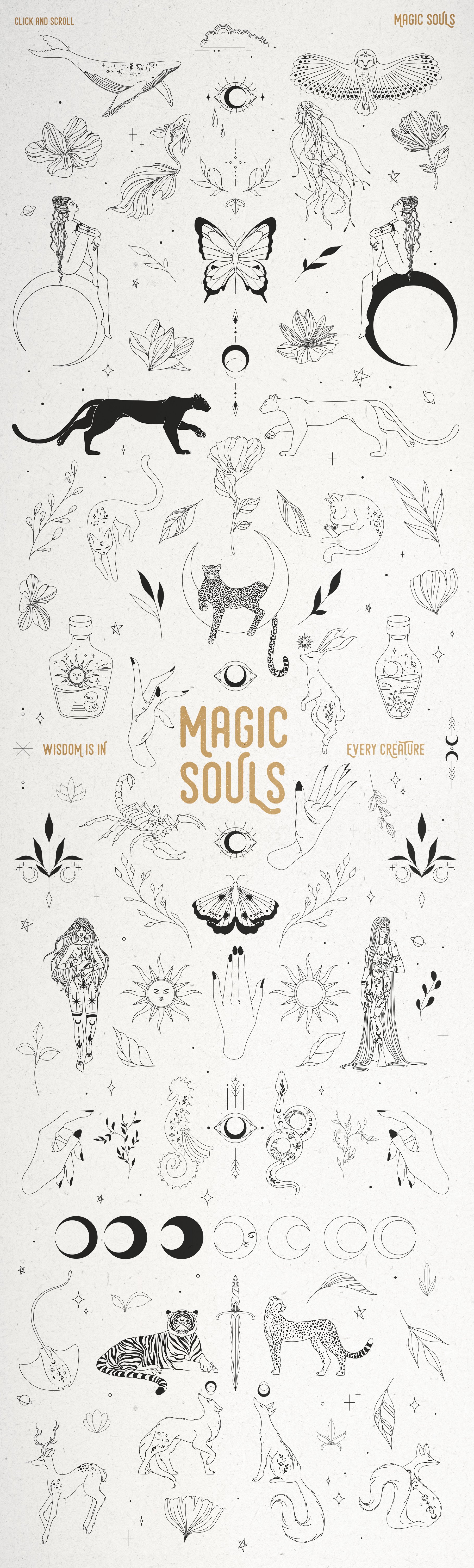Magic Souls Vector+PNG Illustrations preview image.