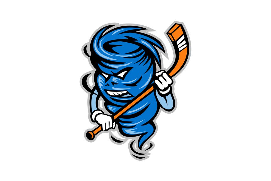 Tornado Ice Hockey Player Mascot cover image.