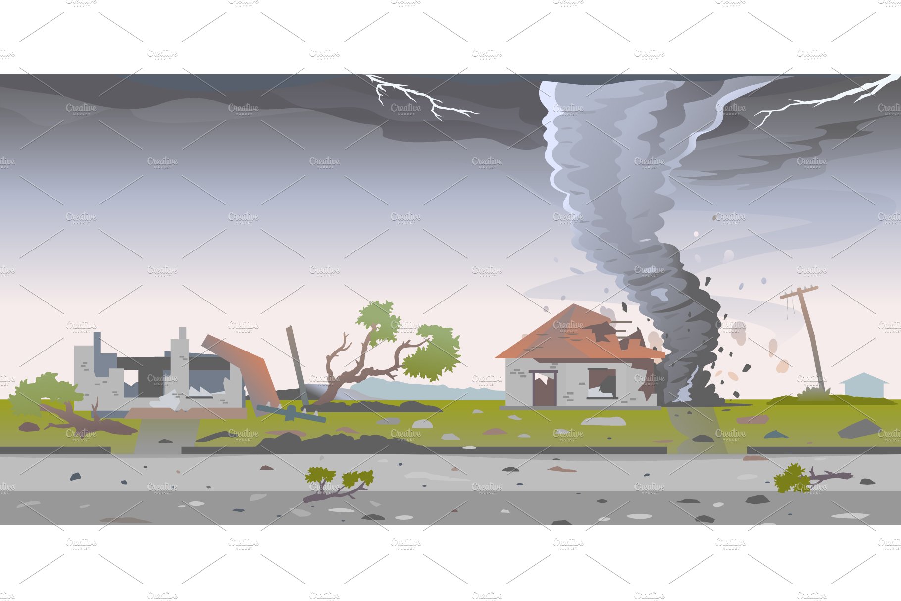 Tornado destroys houses cover image.