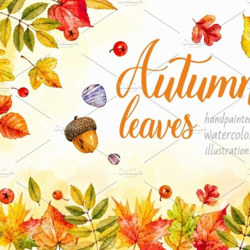 Autumn leaves. Watercolor collection cover image.