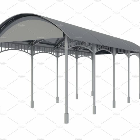 3D illustration of Metal canopy cover image.