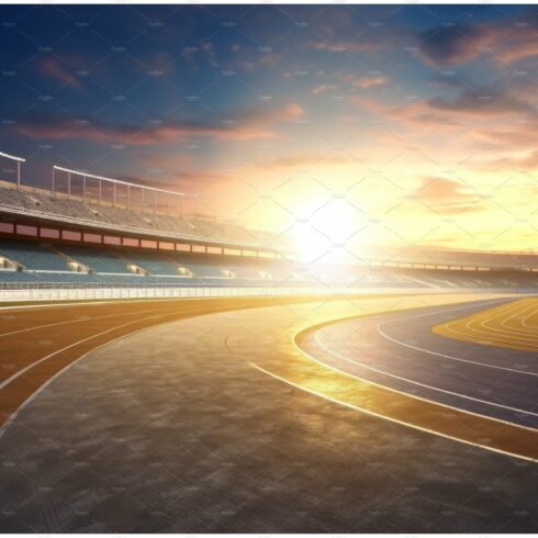 Race extreme track. Sunset fast cover image.