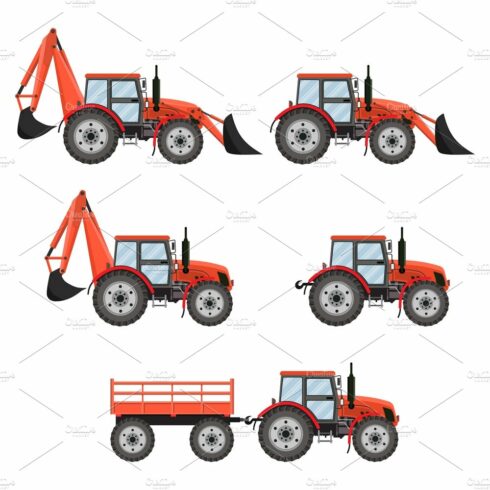 Tractor, excavator, bulldozer cover image.