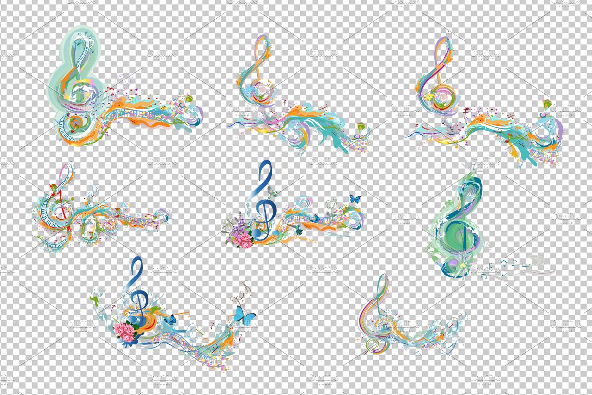 Set of 8 musical illustrations! preview image.